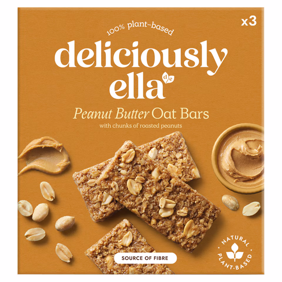 Deliciously Ella Baked Flapjack Oat Bars - Peanut Butter 3 Pack 50g