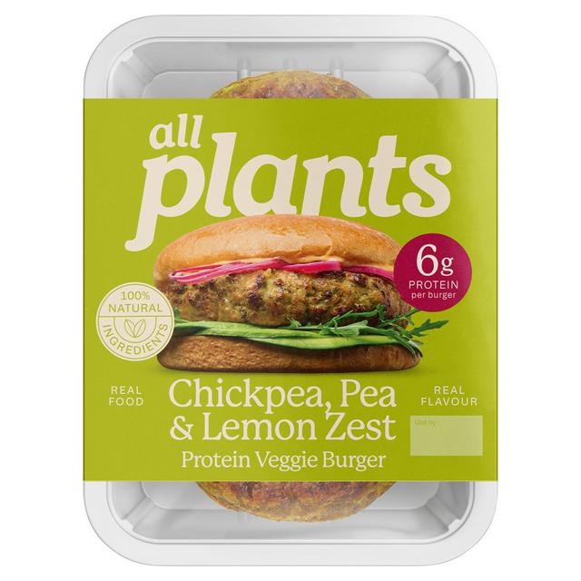 Plants Chickpea, Pea & Lemon Zest Protein Veggie Burger 180g