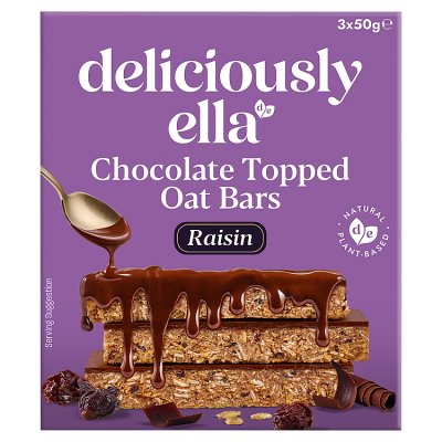 Deliciously Ella Chocolate Topped Raisin Oat Bars