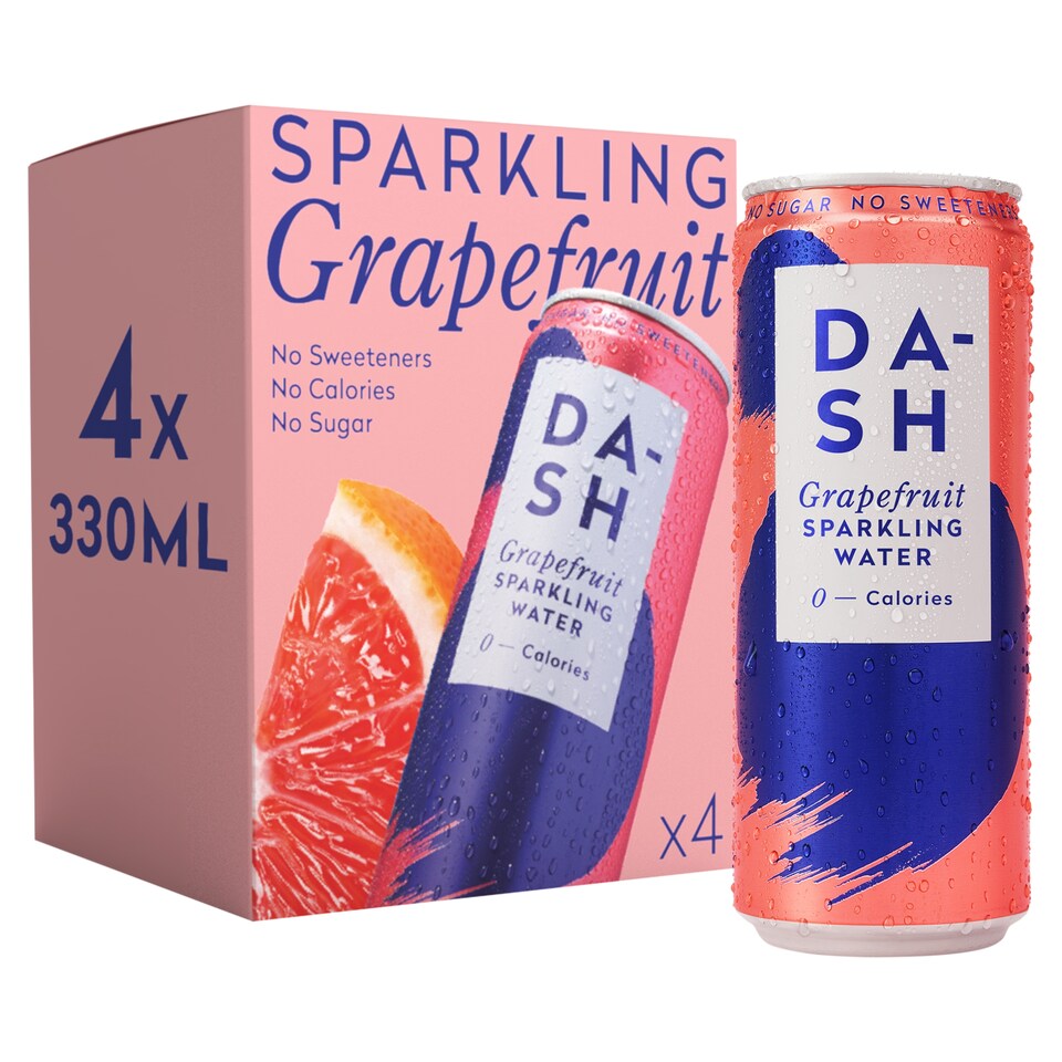 DASH Grapefruit Infused Sparkling Water 4x330ml