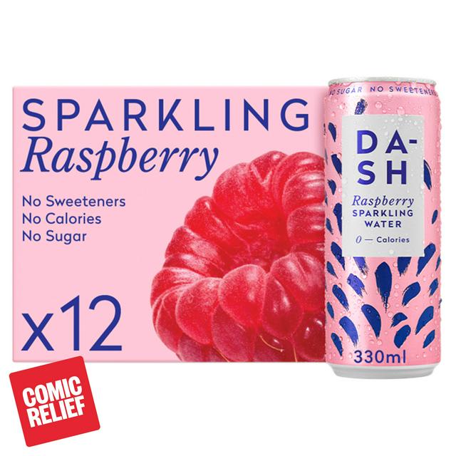 Dash 12 x 330ml Raspberry Sparkling Water