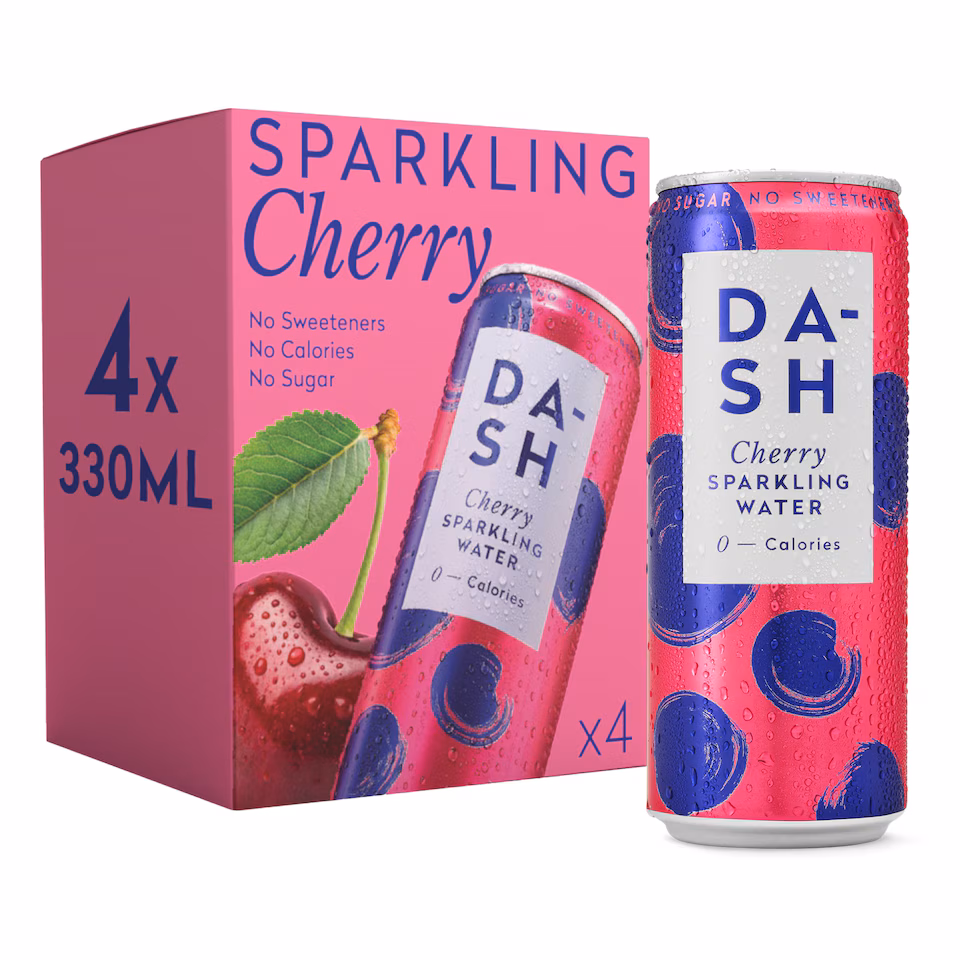Dash Cherry Infused Sparkling Water 4 x 330ml