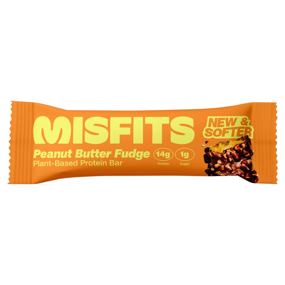 Misfits Plant-Based Protein Bar - Peanut Butter Fudge 50g