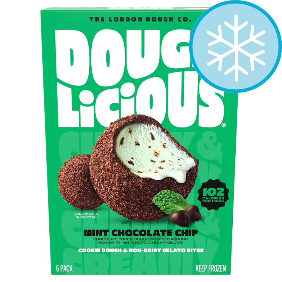 Doughlicious Mint Chocolate Chip Cookie Dough & Non-Dairy Gelato Bites 6 x 32g