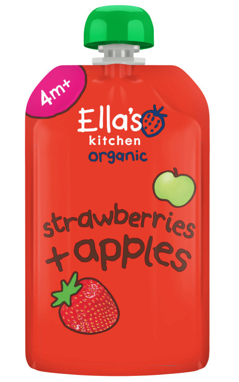 Jordbær + Eple Øko 4mnd 120g Ellas