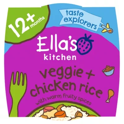 Ella's Kitchen Ella's Kitchen Organic Vegetable Chicken Rice Toddler Tray Meal 12+ Months 200g