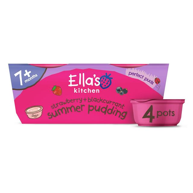 Ella's Kitchen Strawberry + Blackcurrant Summer Pudding 7 Months+ 4x80g