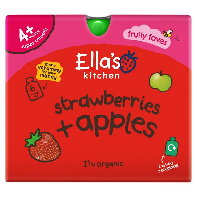 Ella's Kitchen Strawberries & Apples Super Smooth 4+ Months 6 x 120g