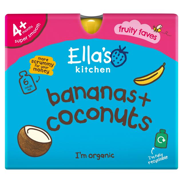 Ella's Kitchen Bananas & Coconuts Super Smooth 4+ Months 6 x 120g
