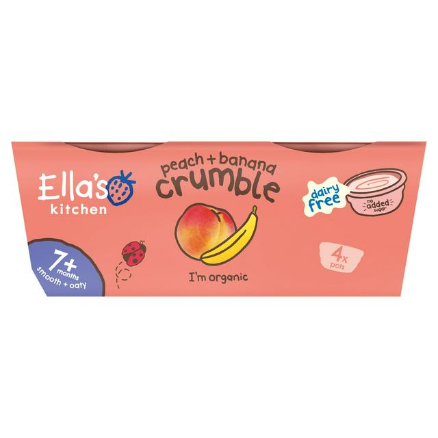 Ella's Kitchen Peach & Banana Crumble 7+ Months 4 x 80g