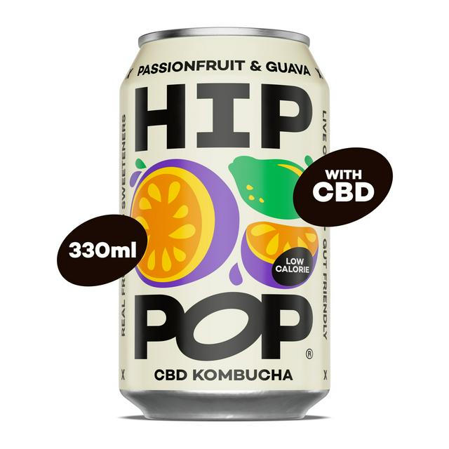 Hip Pop Passionfruit & Guava CBD Kombucha 330ml