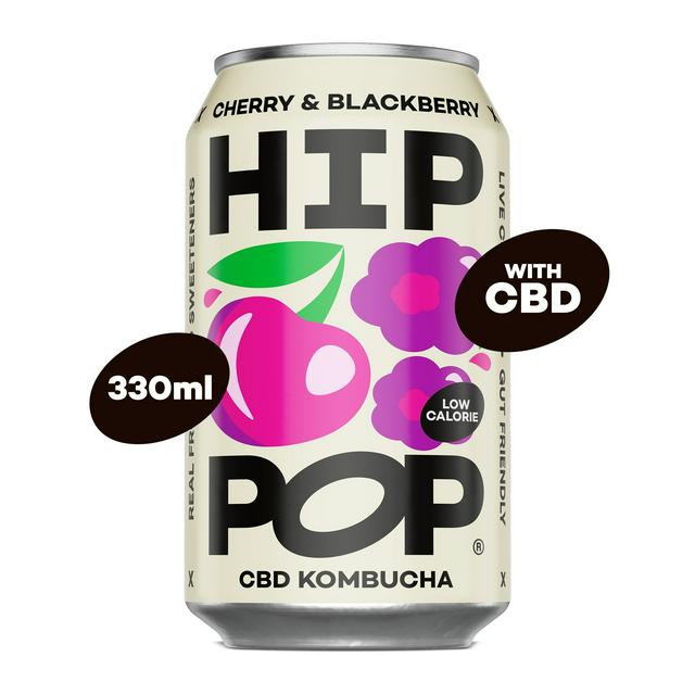 Hip Pop Cherry & Blackberry CBD Kombucha 330ml