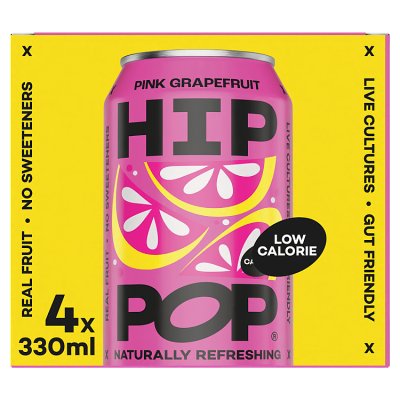 Hip Pop Sparkling Pink Grapefruit Drink Cans
