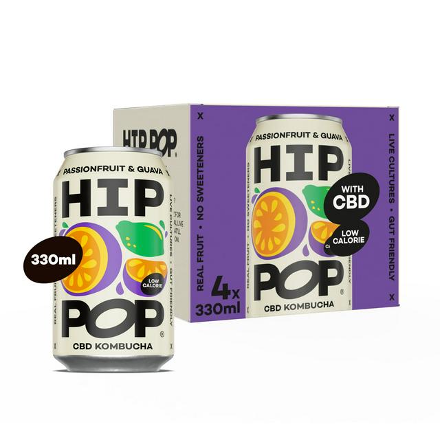 Hip Pop Passionfruit & Guava CBD Kombucha 4 x 330ml