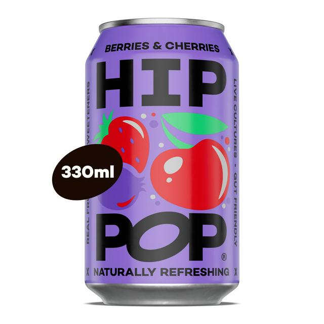 Hip Pop 330ml Berries & Cherries Soda Can