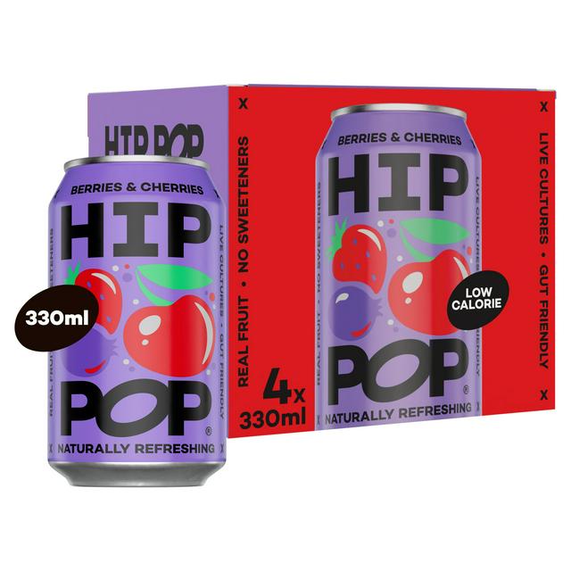 Hip Pop Berries & Cherries 4 x 330ml