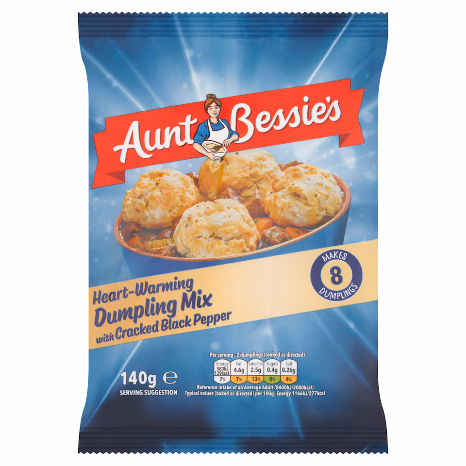 Aunt Bessie's Dumplings Mix With Cracked Black Pepper 140G