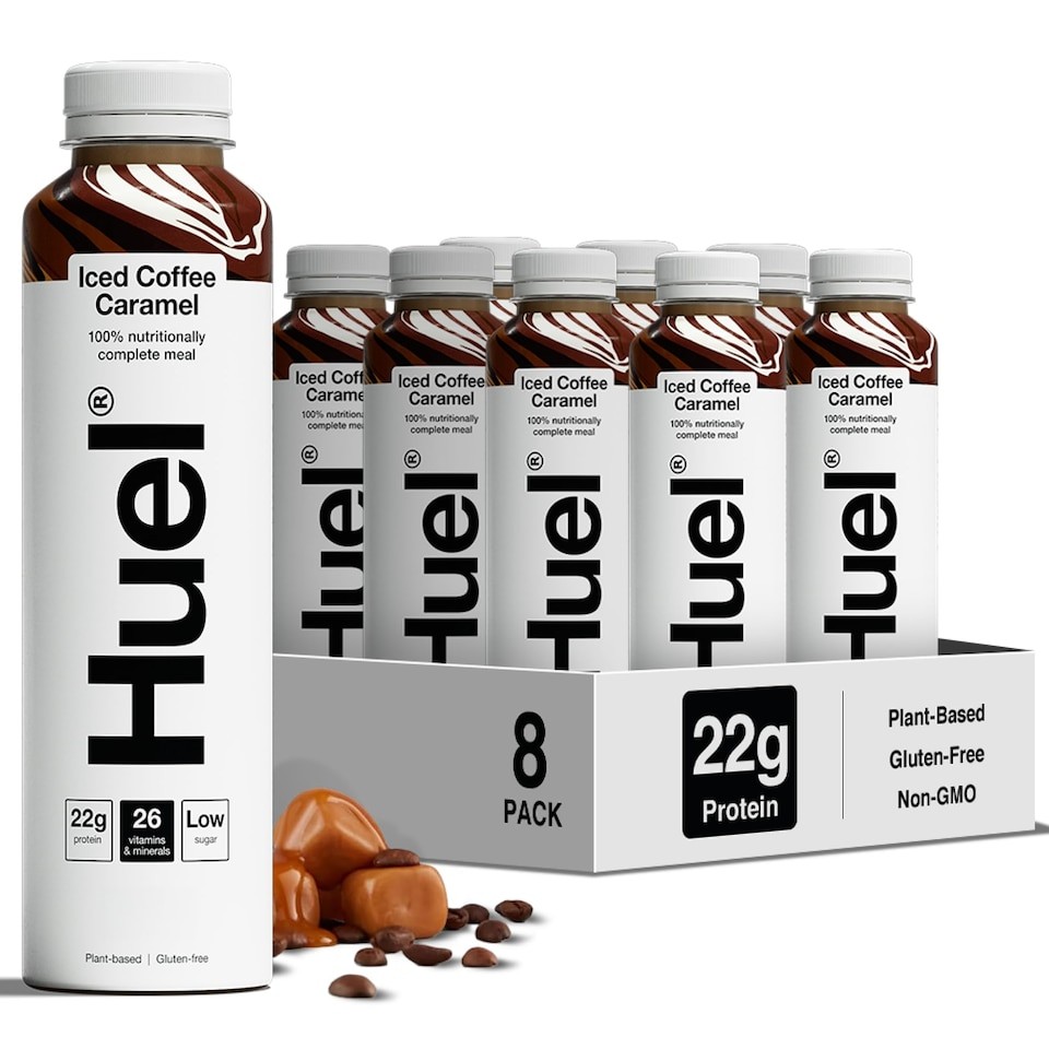 Huel Ready-to-Drink Meal, Iced Coffee Caramel Protein Drink, 500ml Bottles (Pack of 8) - Protein Shakes, Pre-Portioned Meal, 20g of Protein per Bottle