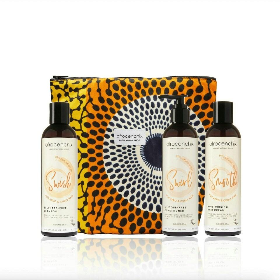 Afrocenchix The Newly Natural Set with African Print Bag (Gift Edition)