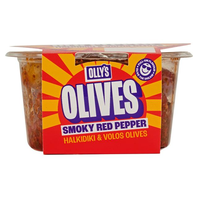 Olly's 200g Smoky Red Pepper Halkidiki & Volos Olives