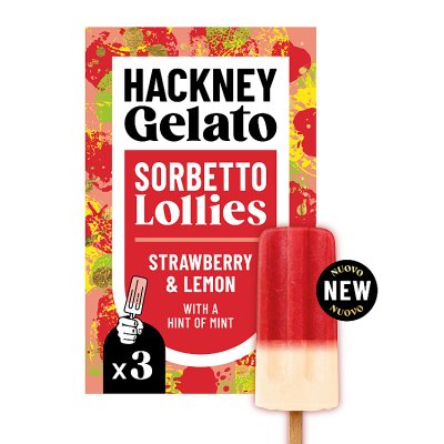 Hackney Gelato Strawberry & Lemon Sorbetto Lollies