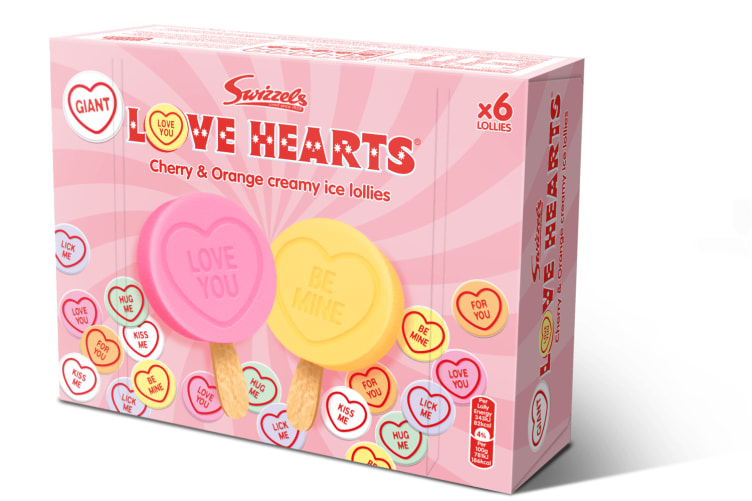 Love Hearts Ice Lollies 6stk Swizzels