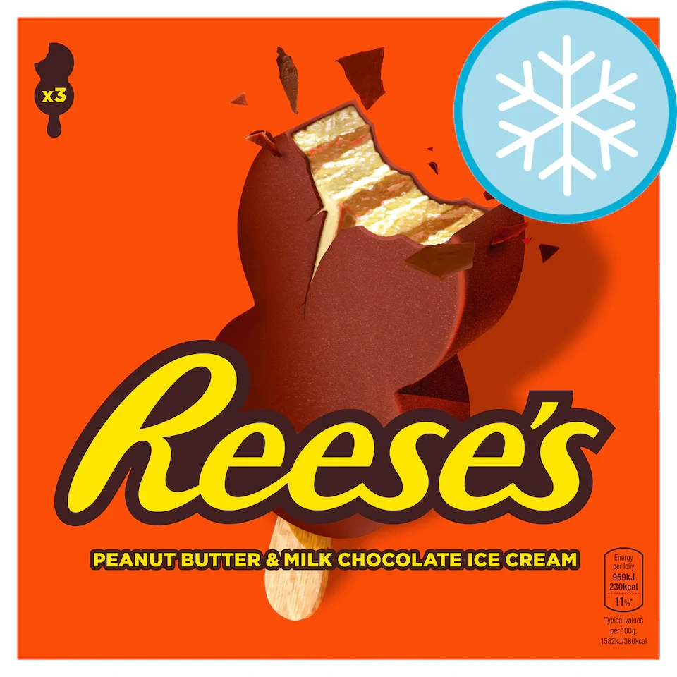 Reese's Peanut Butter & Milk Chocolate Ice Cream 3 x 80ml