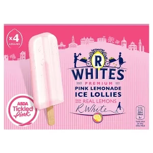 R White's Premium Pink Lemonade Ice Lollies 4 x 75g (300g)