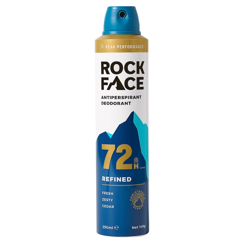 Rock Face Refined Fresh Zesty Cedar 72 hour ANTI-PERSPIRANT DEODORANT 250ml