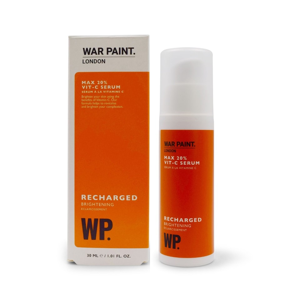 War Paint Recharged Vitamin C Face Serum for Men, Helps Reduce Dark Spots and Pigmentation, Ideal for Tired-Looking Skin with Glycerin and Shea Butter 30ml