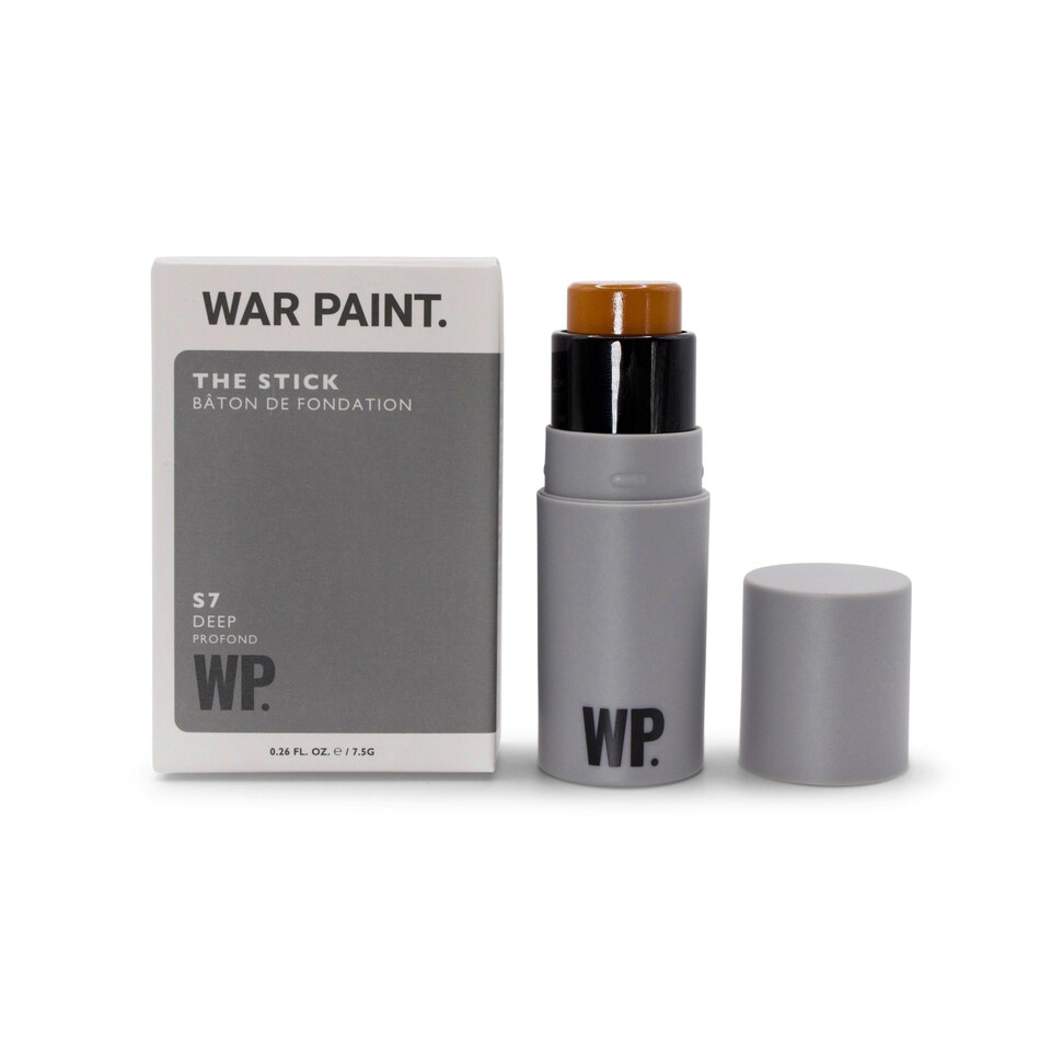 War Paint for Men Multi-Use Complexion Concealer and Foundation Stick, Evens Skin Tone and Covers Blemishes and Dark Circles, Quick Application S7 Deep 7.5g