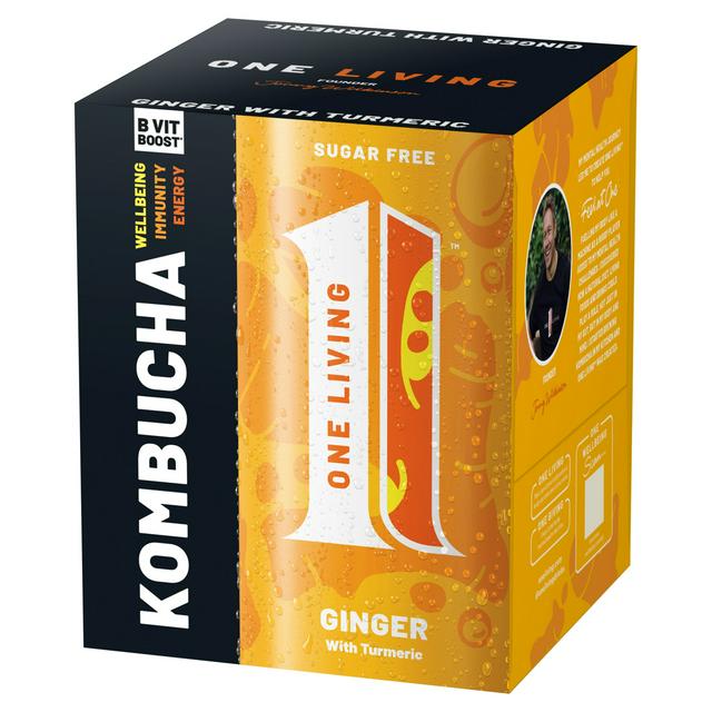 One Living Ginger Kombucha with Turmeric 4x250ml