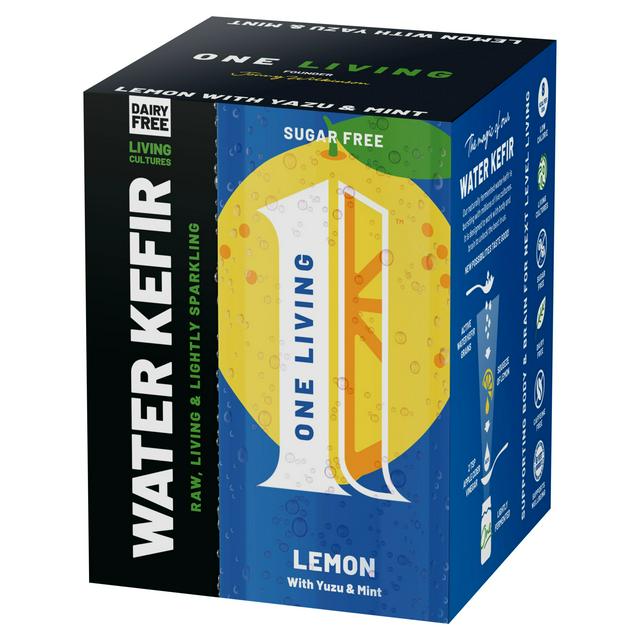 One Living 4 x 250ml Lemon with Yuzu & Mint Water Kefir