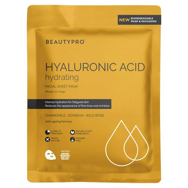 BeautyPro Hyaluronic Acid Hydrating Facial Sheet Mask 25ml