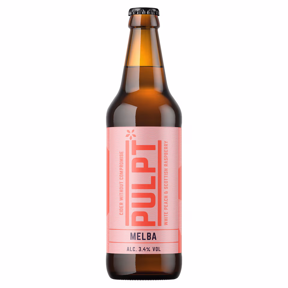 Pulpt Melba White Peach & Scottish Raspberry Cider 500ml.