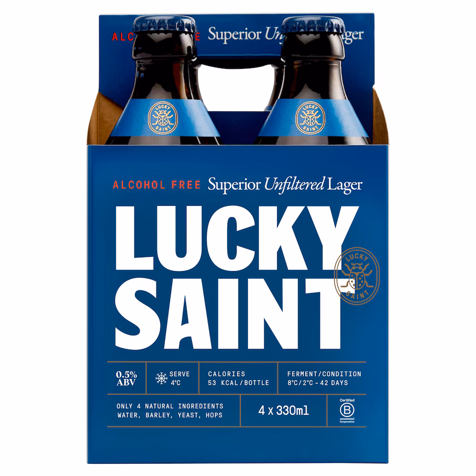 Lucky Saint Alcohol Free Lager 4x330ml Bottles
