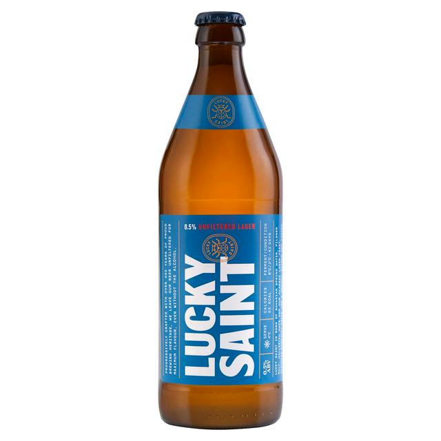 Lucky Saint 0.5% Low Alcohol Unfiltered Lager 500ml