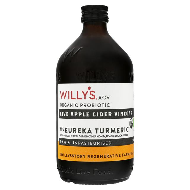Willy's Organic Live Apple Cider Vinegar Honey & Turmeric 500ml