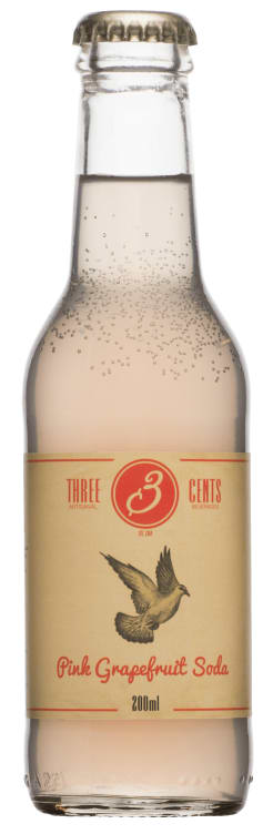 Three Cents Pink Grapefruit Soda 20cl flaske