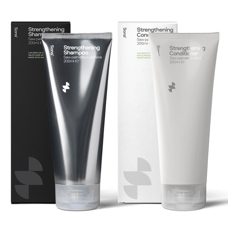 Sons Strengthening Shampoo & Conditioner for Men (2x200ml), DHT-Blocking & Anti Dandruff Treatment