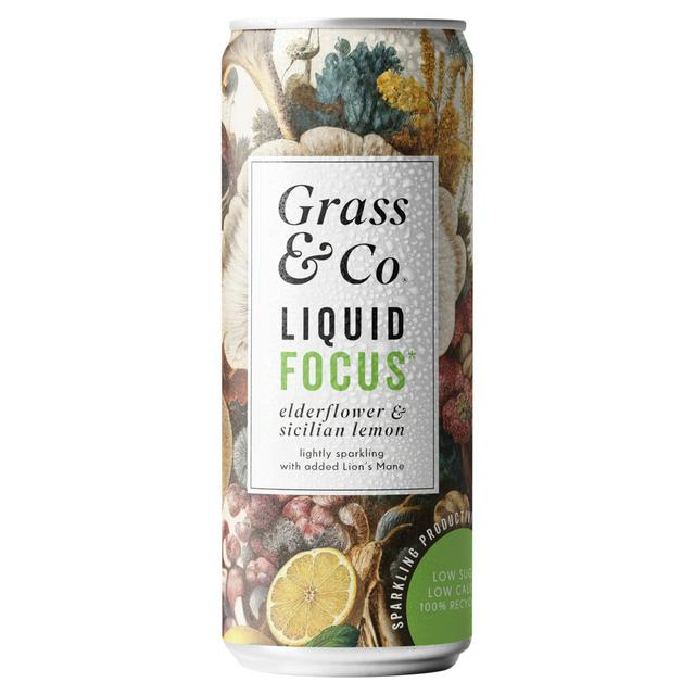 Grass & Co. 250ml Liquid Focus Elderflower & Sicilian Lemon Functional Drink