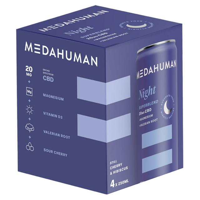 Medahuman CBD Night Sour Cherry & Hibiscus Still 4x250ml
