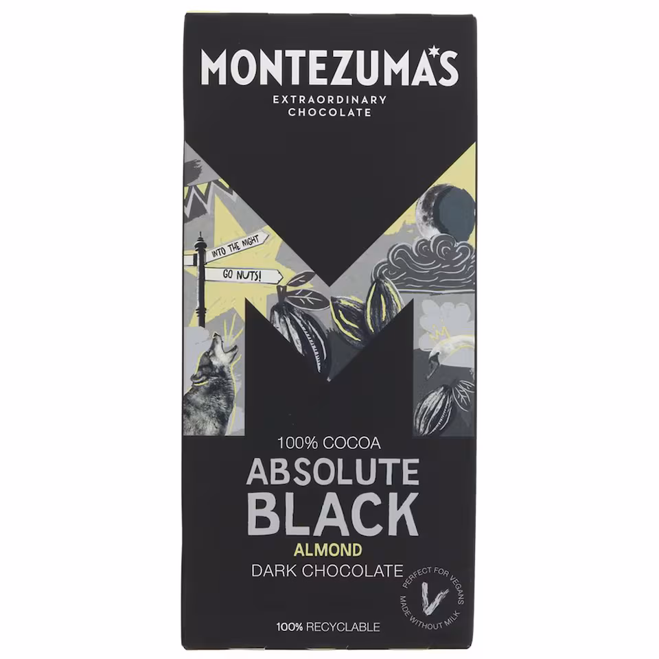 Absolute Black 100% Cocoa with Almonds 90g (Montezuma's)