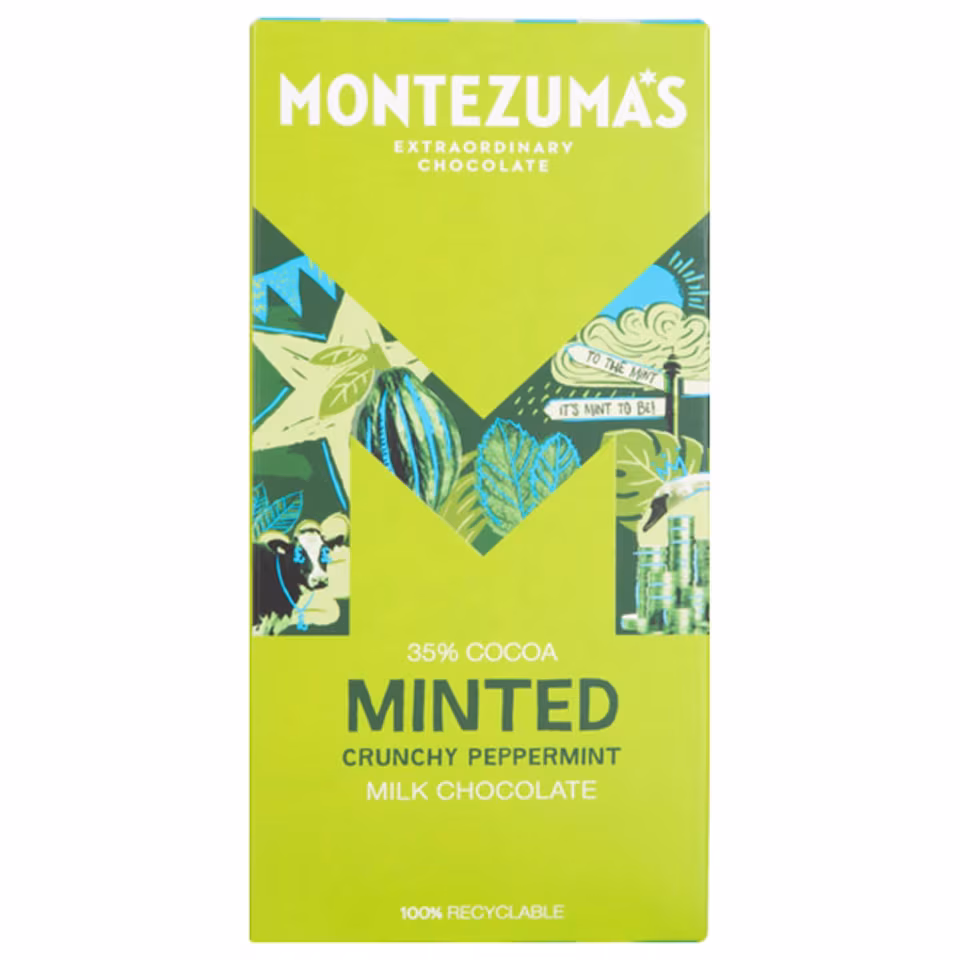 Milk Chocolate with Crunchy Peppermint 90g (Montezuma's)