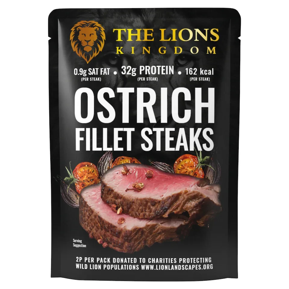 The Lions Kingdom Ostrich Fillet Steak x2 250g