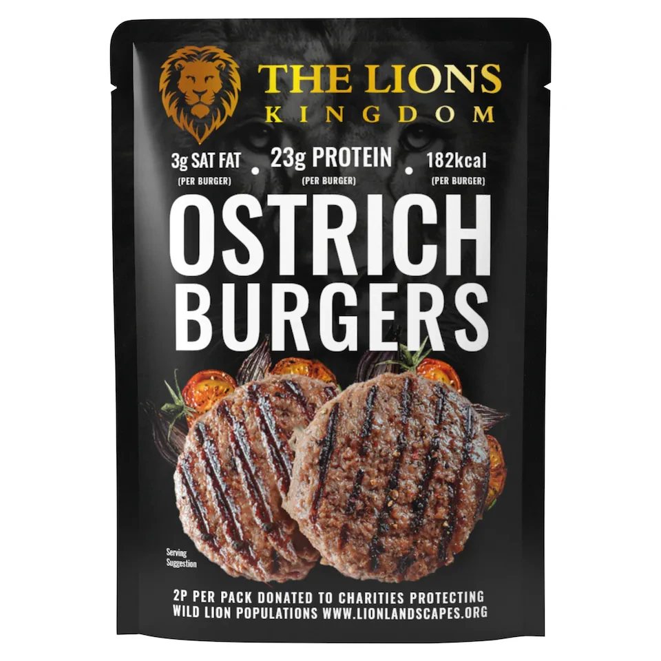 THE LIONS KINGDOM OSTRICH BURGERS 240G
