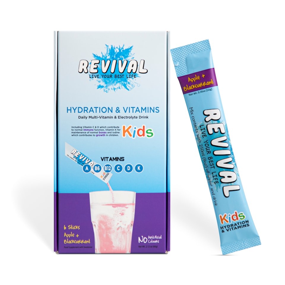 Revival KIDS - Daily Multi-Vitamin & Electrolyte Drink - Apple & Blackcurrant 6 pack