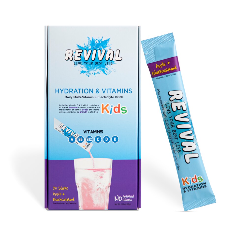 Revival KIDS - Daily Multi-Vitamin & Electrolyte Drink - Apple & Blackcurrant 30 pack