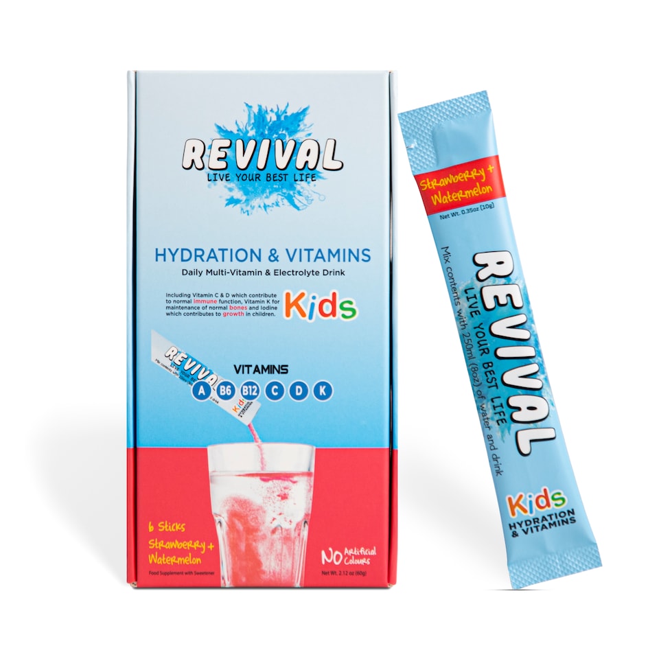 Revival KIDS - Daily Multi-Vitamin & Electrolyte Drink - Strawberry & Watermelon 6 pack