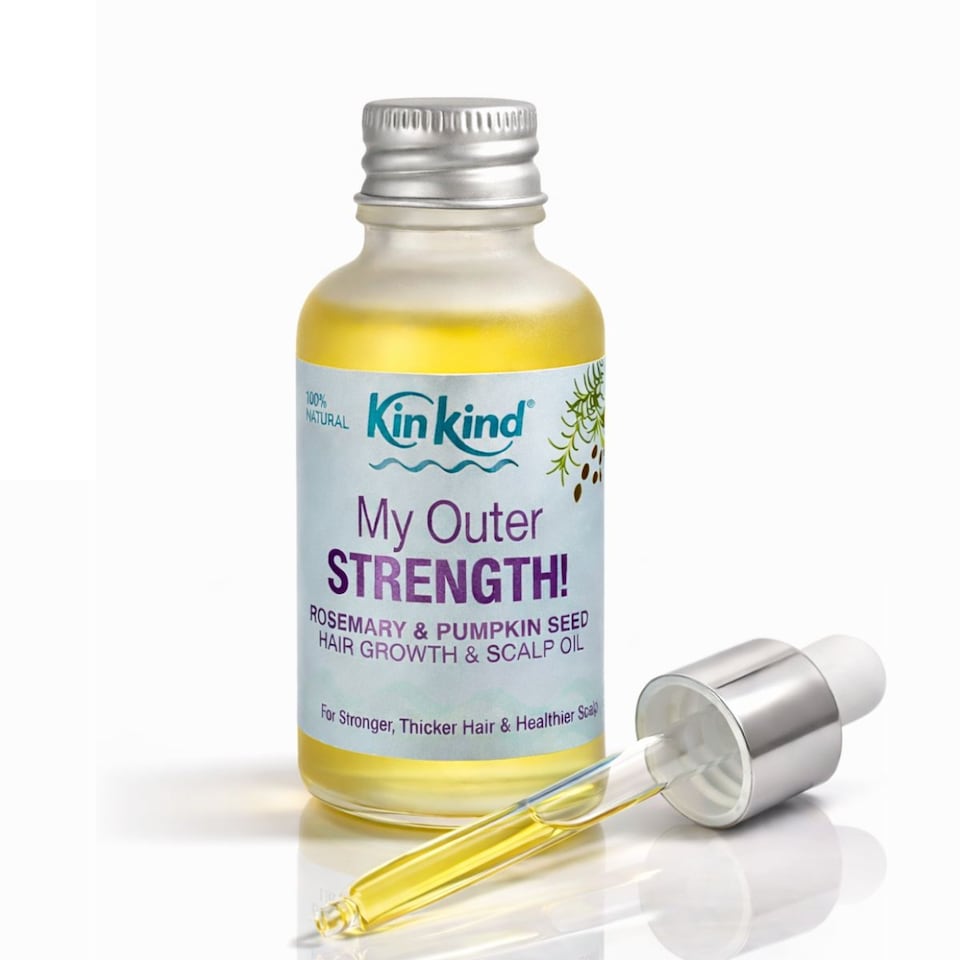 KinKind My Outer STRENGTH! Pro-Hair Growth & Scalp Oil. Natural Non-Diluted DHT Blocker with Rosemary Oil & Pumpkin Seed Oil.